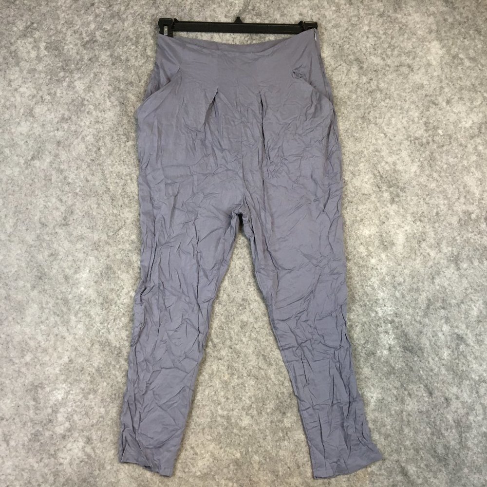 Urban Outfitters Pants S Solid Blue Harem High Rise Pleated Tapered Made in USA